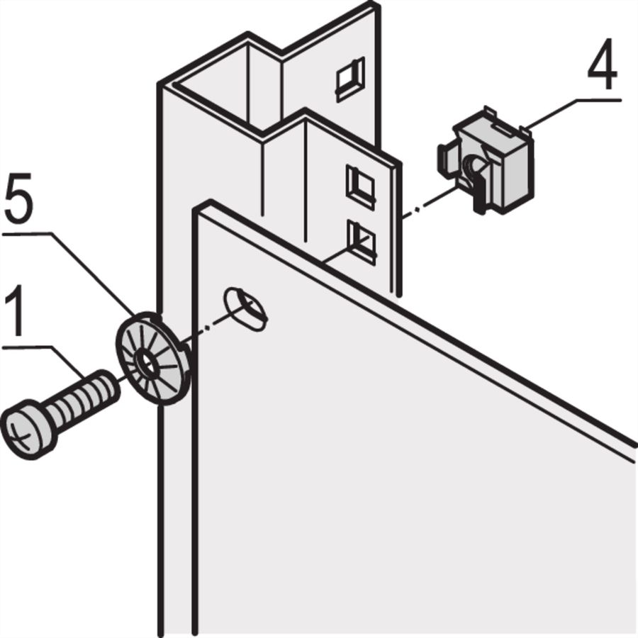 SCHROFF 19"-Befestigungssatz (Schraube, Scheibe, Mutter) - MONTAGESET 19"KOMPONENTEN 4X