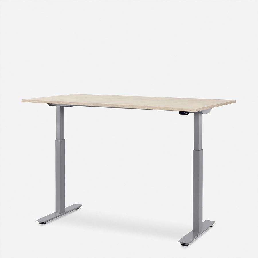 WRK21 Schreibtisch Smart 160 x 80 cm, Höhenverstellbar, Mandal Ahorn / Grau