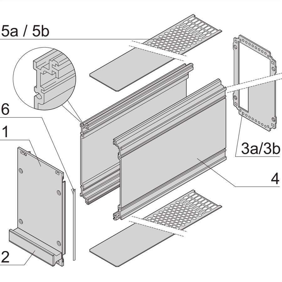 SCHROFF Kassetten PRO 3 HE-Bausätze, Frontplatte geschirmt (Textildichtung) - KAS S1 OP EMV 3HE 12TE 227T