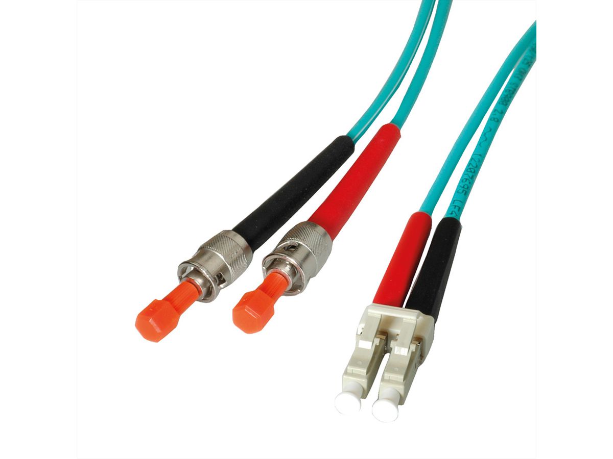 LEONI Câble FO duplex 50/125µm OM3, Suhner LC/ST, 5 m