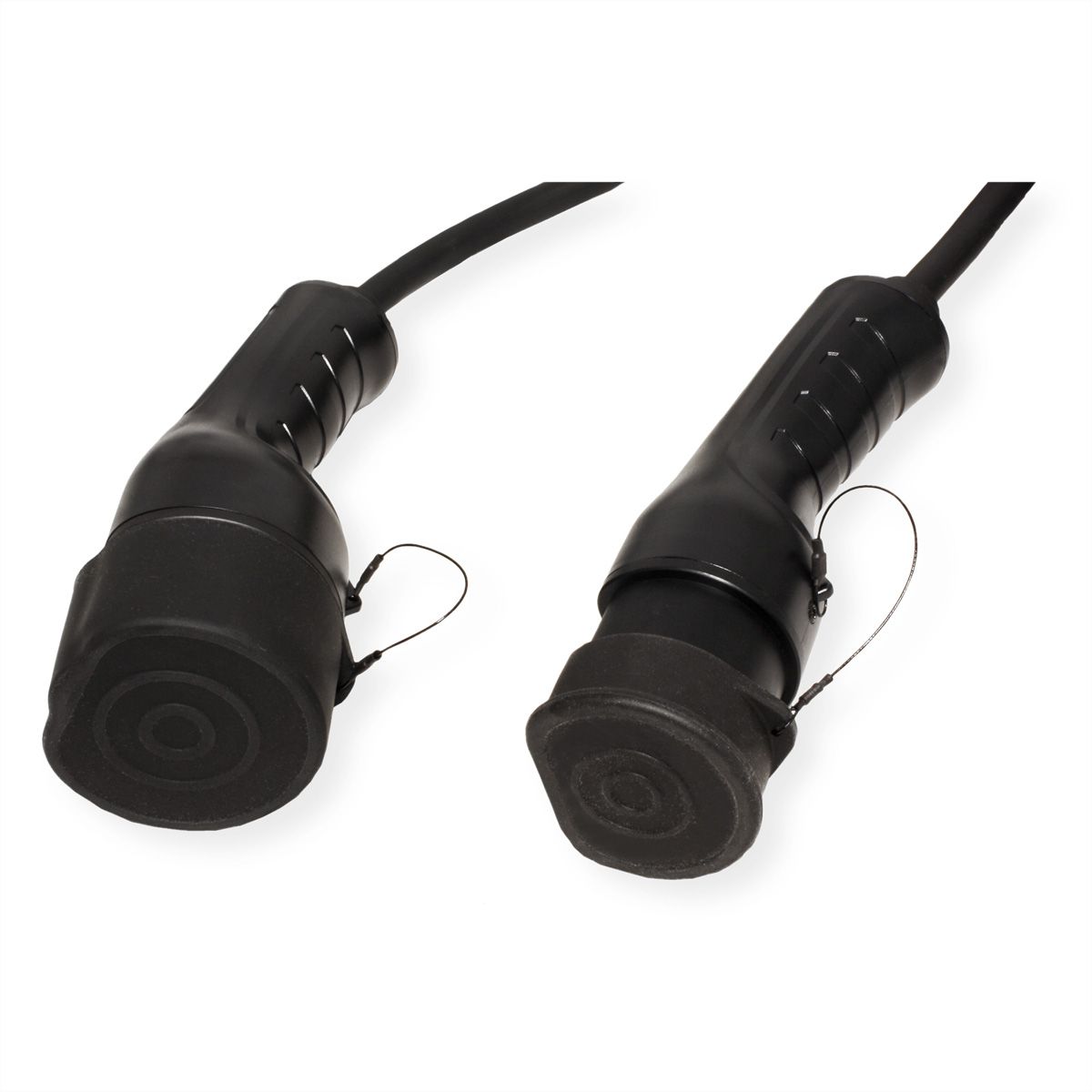 ROLINE E-Auto Spiral-Ladekabel Typ2, 1-phasig, 250VAC (1P+N+E), 32 A, 7,4 kW, max. 5m