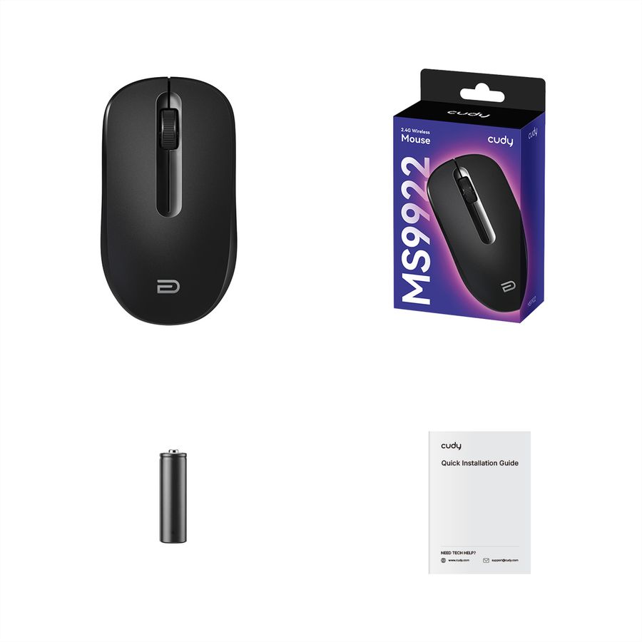 CUDY MS9922_Black Souris sans fil 2.4G