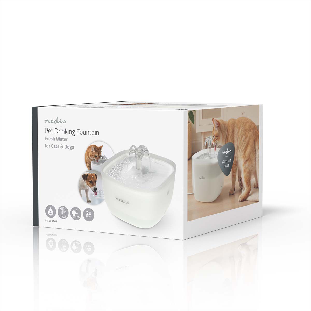 Nedis Haustier-Trinkbrunnen 2 l, weiss