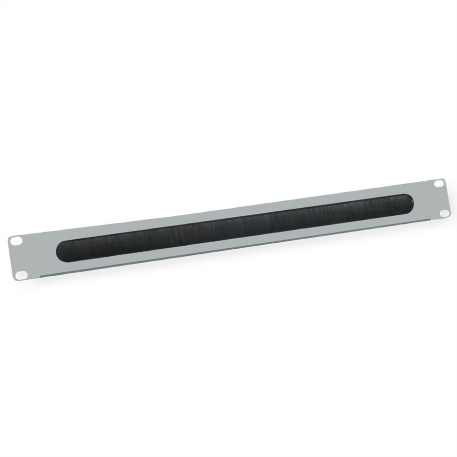 VALUE Passe-câbles 19" 1 UH avec brosse et décharge de traction, gris