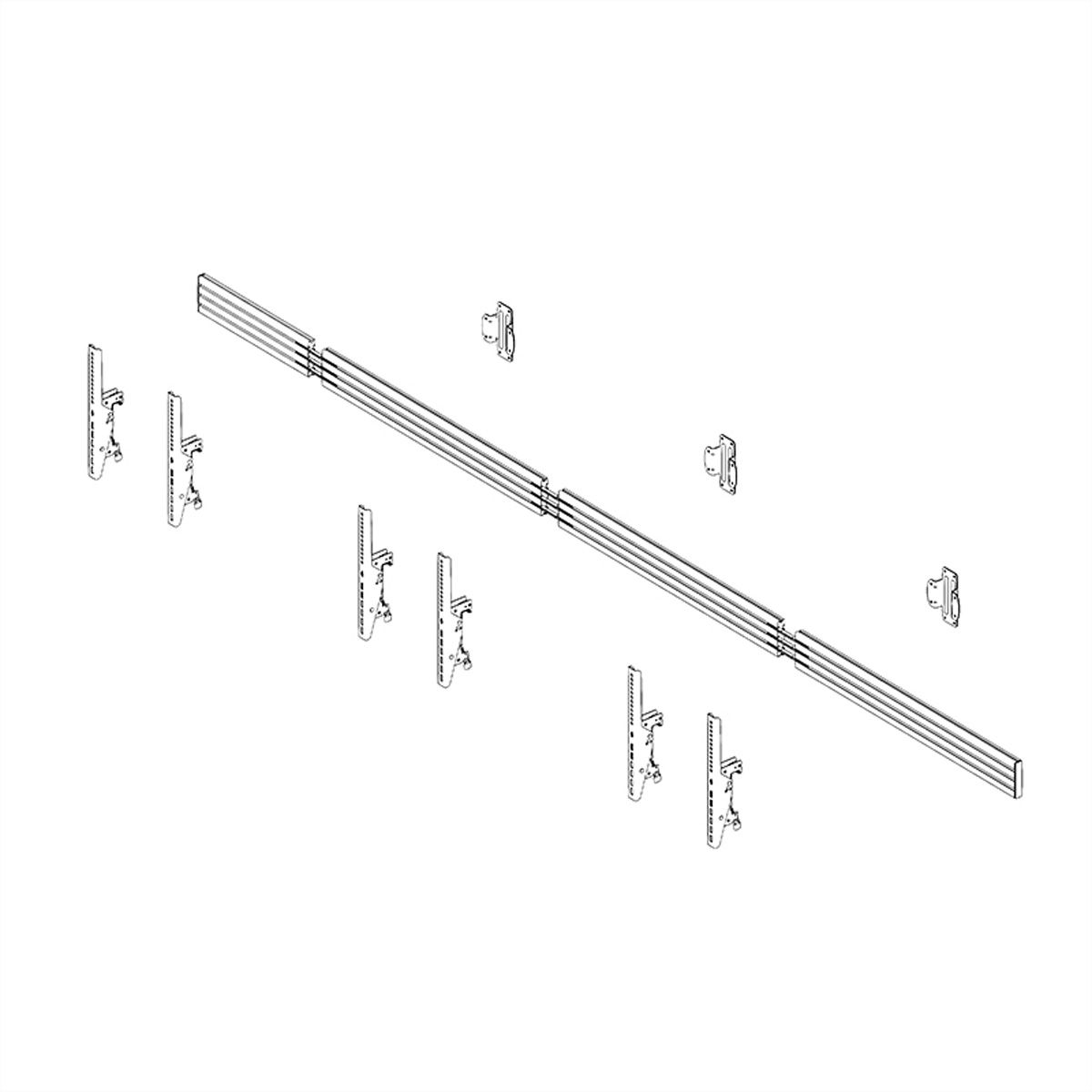 Hagor Menuboard CPSW3L 46-65" Menuboard support mural pour 3 écrans, Adaptation pour barre de son