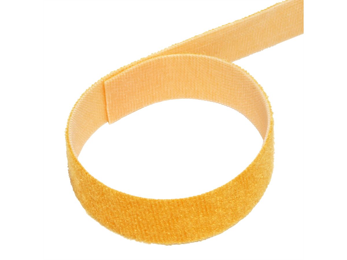 VELCRO® ONE-WRAP® Klettbandstreifen 20mm, unperforiert auf Rolle, gelb, 25 m