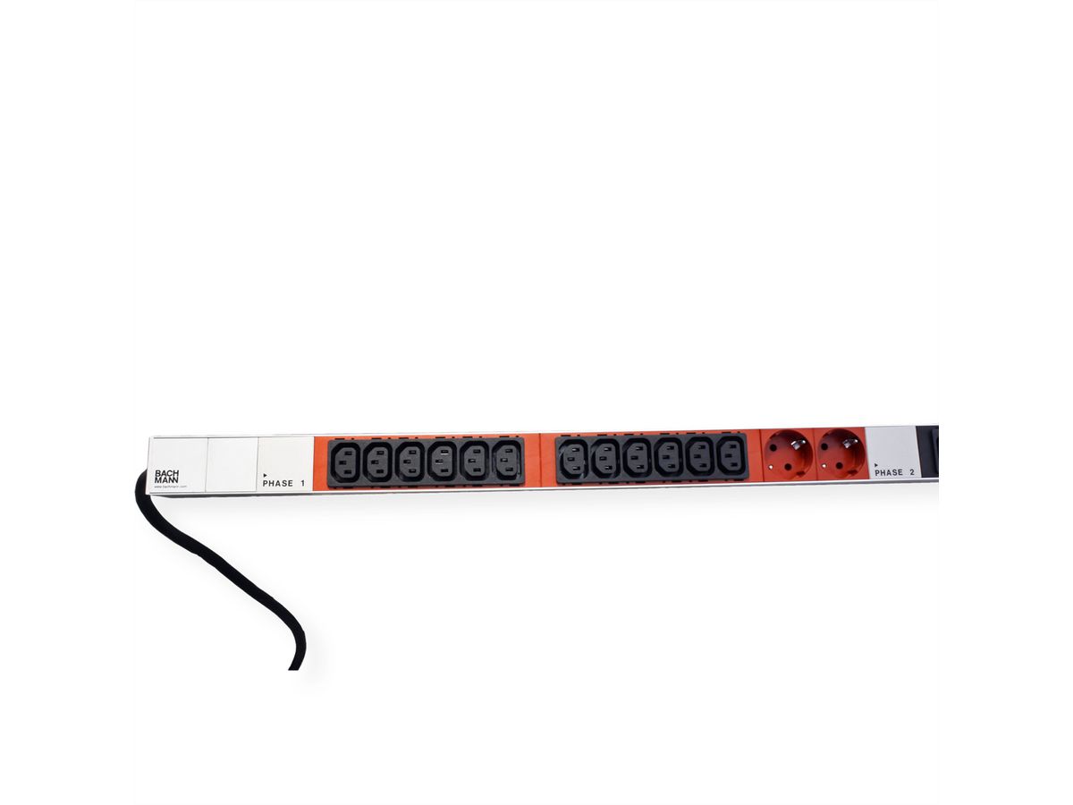 BACHMANN IT PDU ALU 1HE 36x C13 6x Schutzkontakt CEE 3x 32A rot