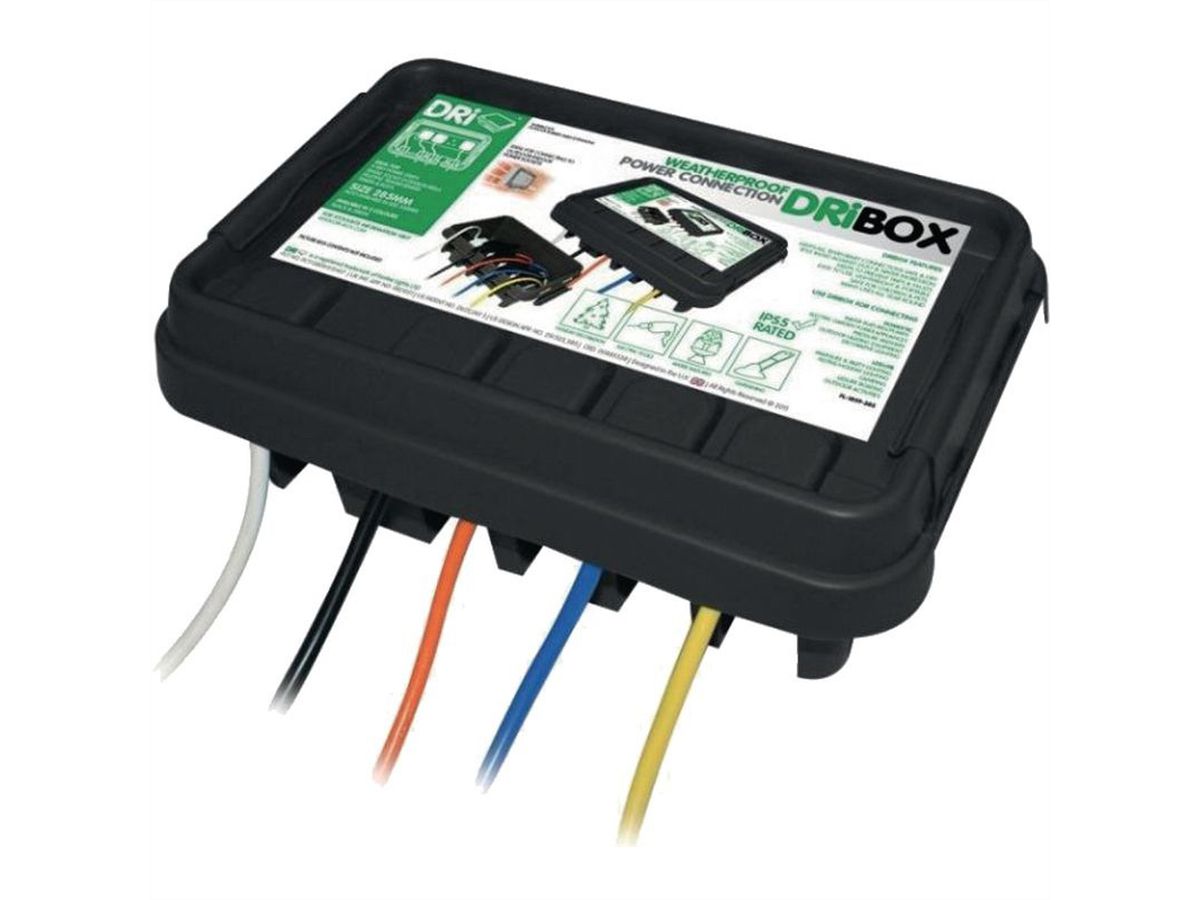 Dri Box Kabelverstauung gross, IP55, 5x Kabeleinführung, schwarz