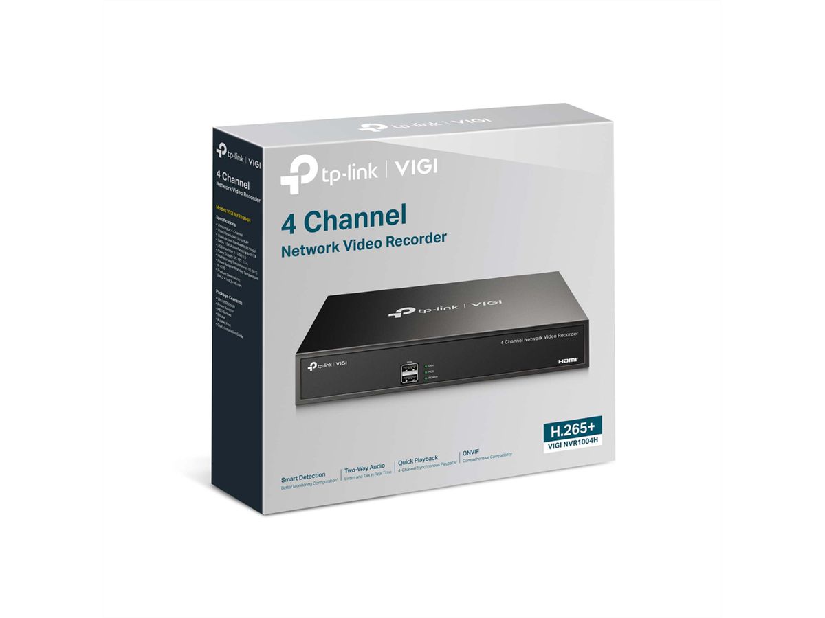 TP-Link VIGI NVR1004H NVR Netzwerk-Videorekorder 4-CH