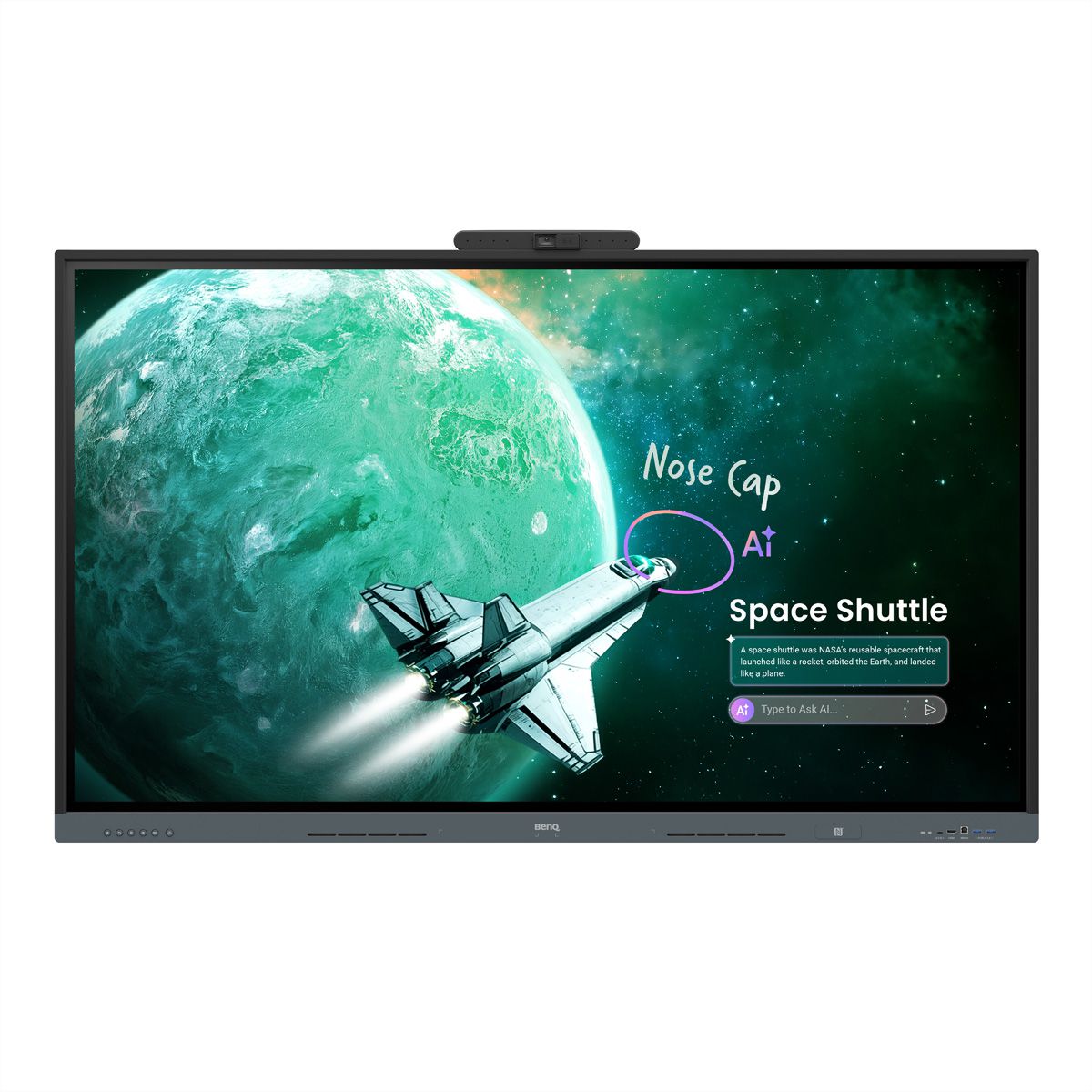 BenQ Interactive Display RE6505AC 65", 4K UHD, 500 Nits, 50-Punkt-Touch, 4K-Kamera