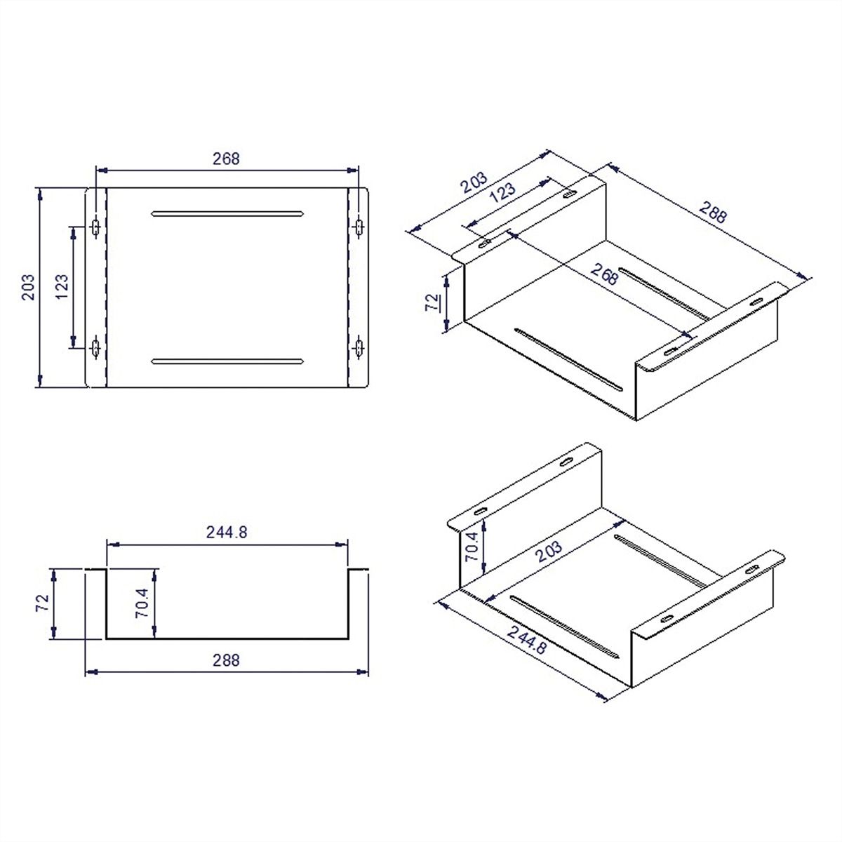 ROLINE Support sous bureau pour KVM/NUC/Mini PC/Thin Clients