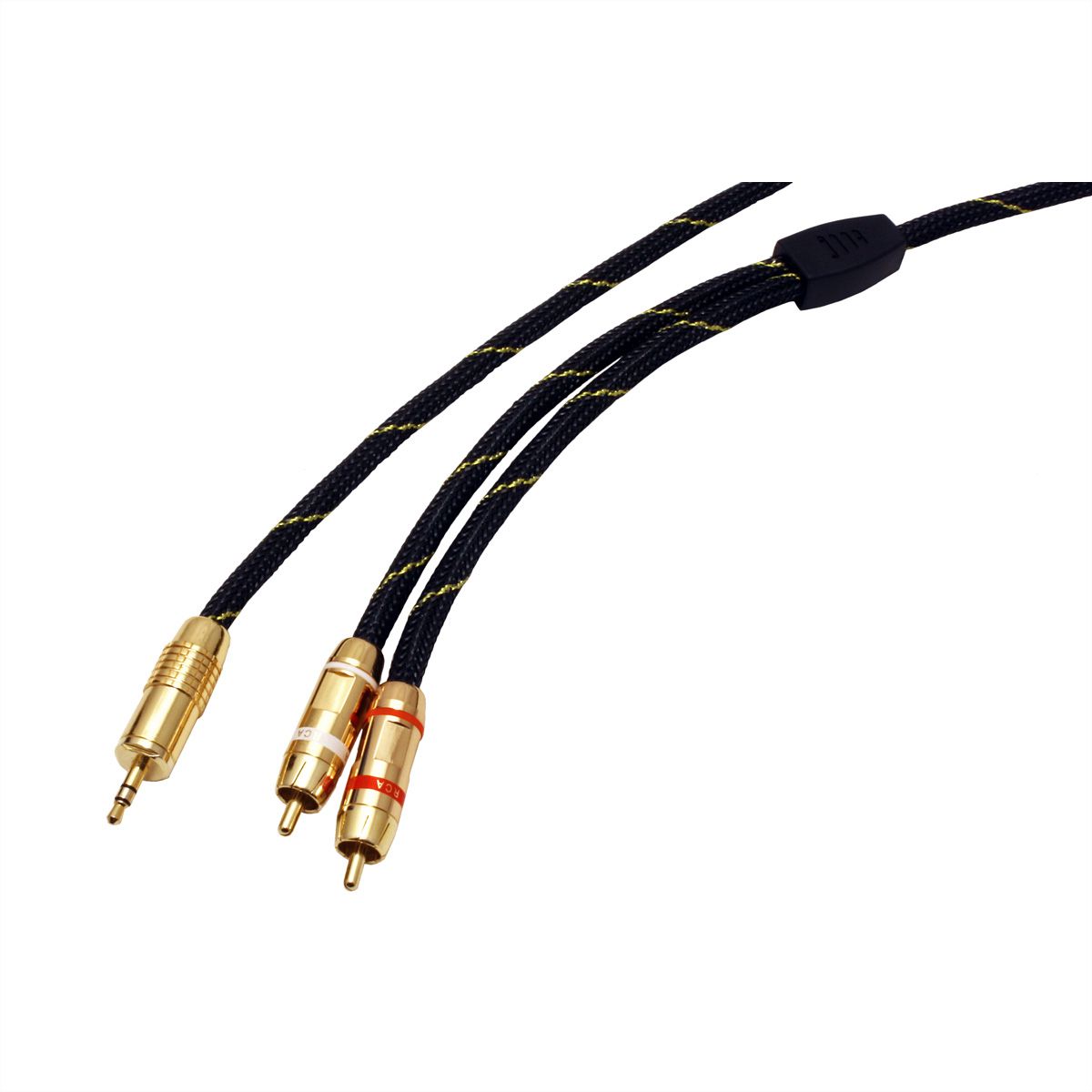 ROLINE GOLD Audio-Verbindungskabel, 3,5mm Stereo - 2x Cinch, ST/ST, 5 m