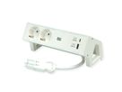 BACHMANN DESK2 ALU WHITE 2x Schutzkontakt, USB Charger 22W A&C, 0,2m GST18