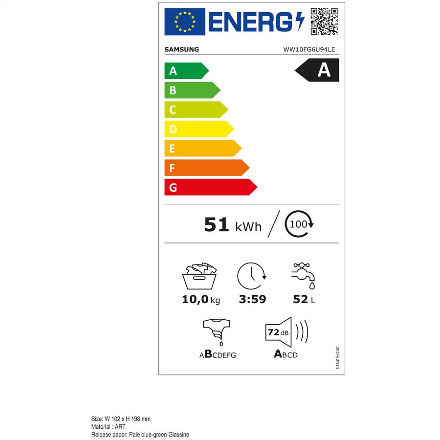 Samsung lave-linge WW6400 10kg, A , blanc, AI EcobubbleTM