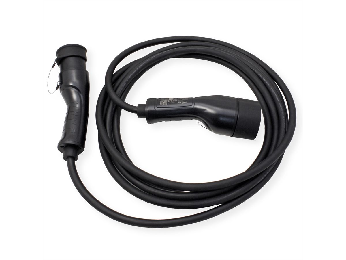 ROLINE Câble de recharge VE type2, 1-Phase, 250VAC (1P+N+E), 32 A, 7,4 kW, 5 m