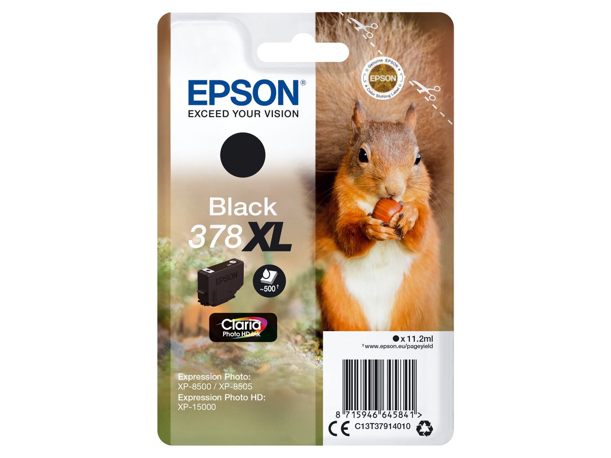 Epson Singlepack Black 378XL Claria Photo HD Ink