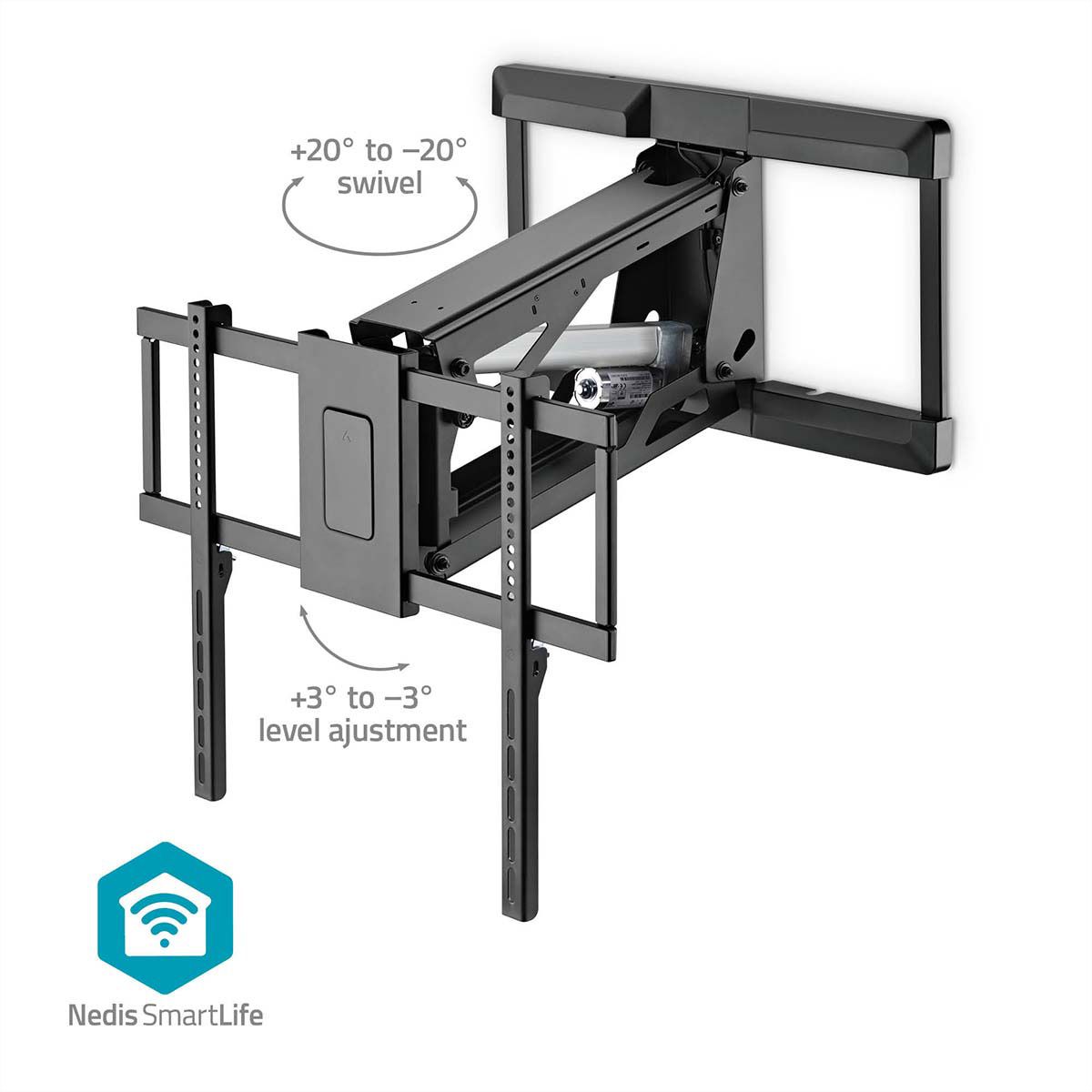 Nedis SmartLife motorisierte TV-Wandhalterung 37–75" schwarz, Wand, 35 kg, motorisiert