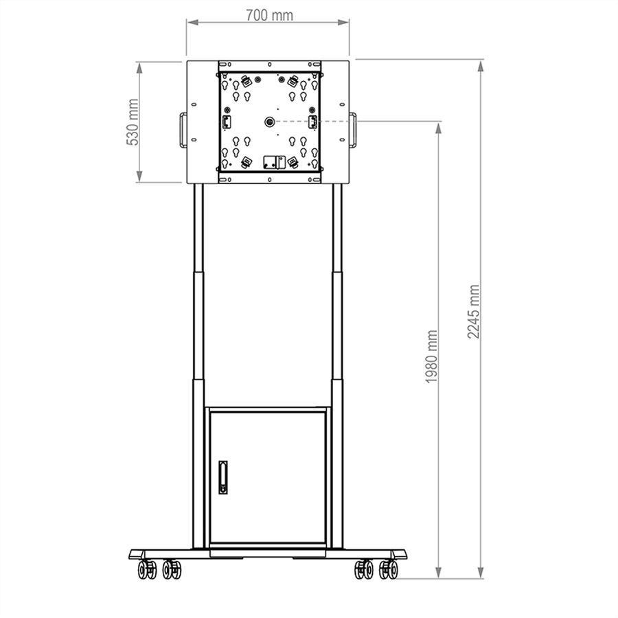 Hagor Système de support mobile Mobile Lift Pro Light III Flip, système de levage mobile, spécifique à l'écran Samsung Flip, blanc