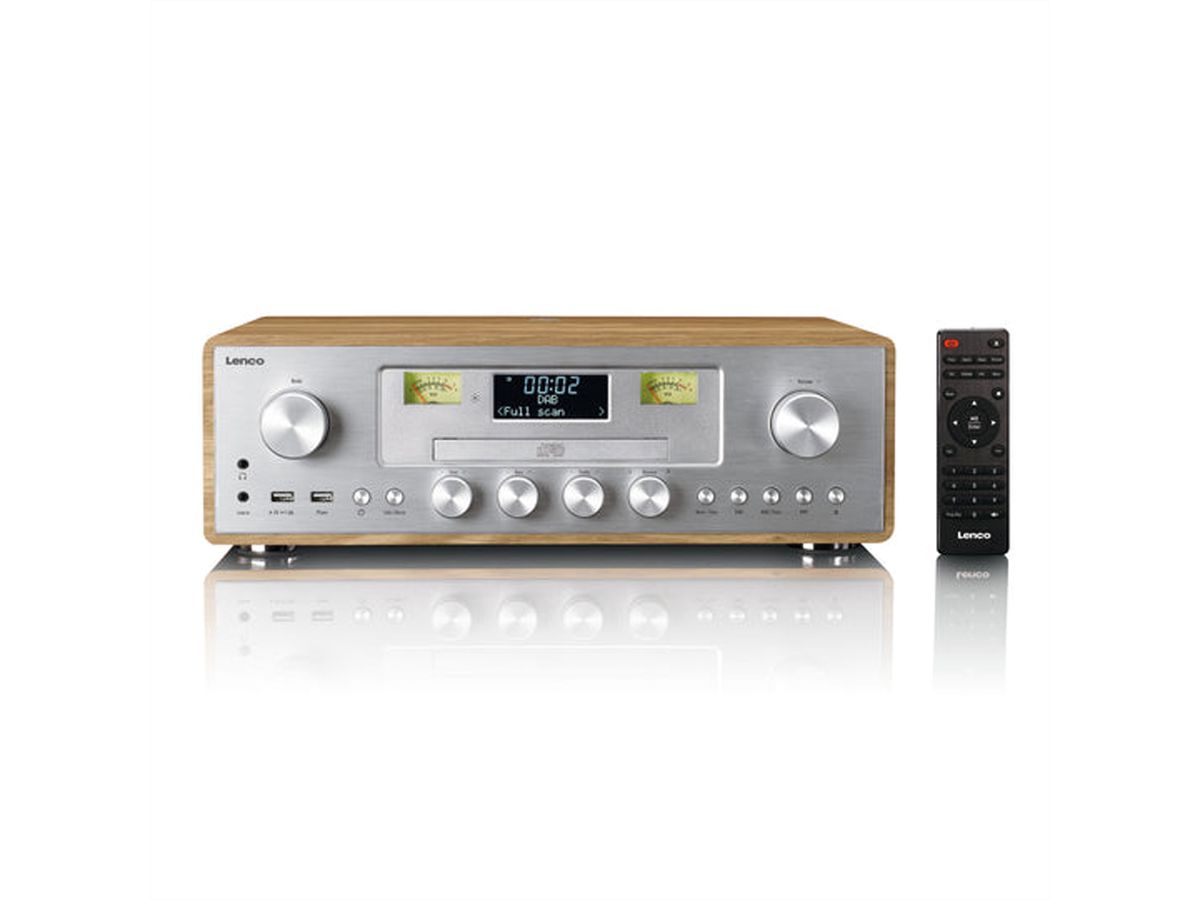 Lenco DAB+ Radio DAR-281WDSI silber, FM, CD Player, Kabellose Ladestation
