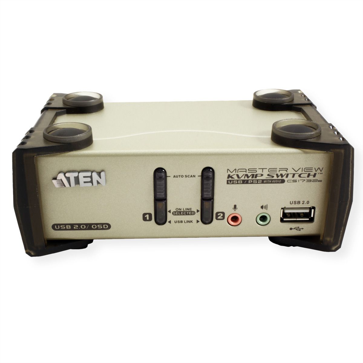 ATEN CS1732B KVM Switch VGA, PS/2-USB, Audio, USB-Hub, 2 Ports
