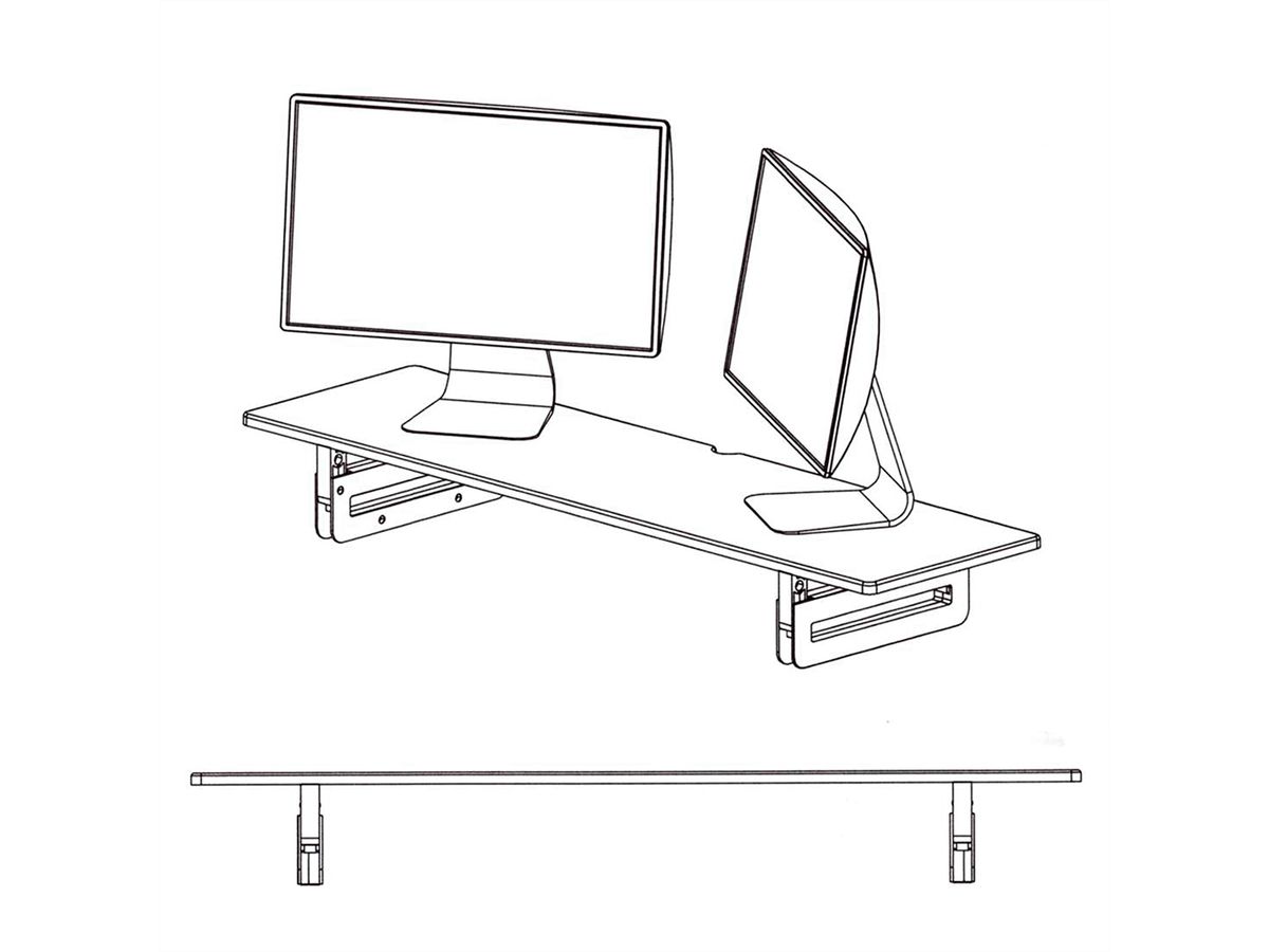VALUE Monitor-/Laptop-Ständer, höhenverstellbar, extra-breit, bis 20 kg