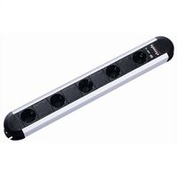 BACHMANN PRIMO bloc multiprise 5x contact de protection, aluminium, distance entre les prises 85mm, 1,75 m