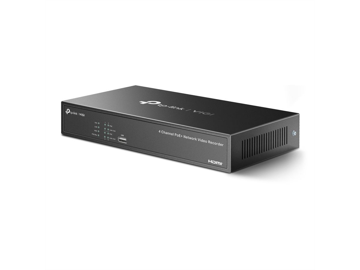 TP-Link NVR1004H-4P NVR Netzwerk-Videorekorder 4-CH, 4x PoE