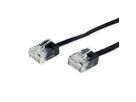 ROLINE UTP Patchkabel Cat.6A (Class EA), extra-flach, schwarz, 2 m