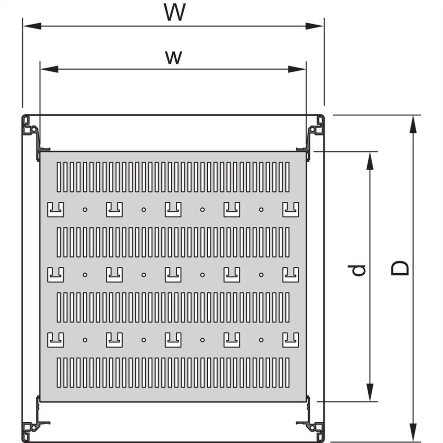 SCHROFF Fachboden, stationär - 19"FACHB.STAT.600B 800T 7021