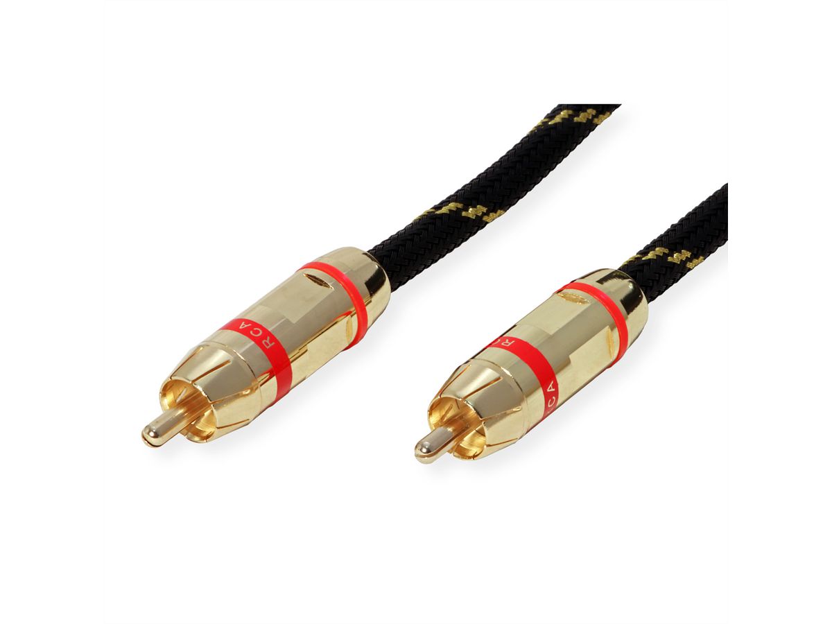 ROLINE GOLD Cinch-Verbindungskabel simplex ST/ST, Rot, 5 m