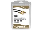 ROLINE GOLD Cinch-Verbindungskabel simplex ST/ST, gelb, Retail Blister, 2,5 m