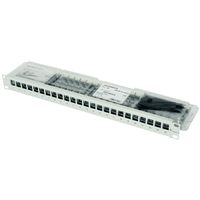TELEGÄRTNER 19"-Modulträger 1 HE, mit 24 AMJ-Modulen Cat.6A (Class EA) (ISO/IEC), grau