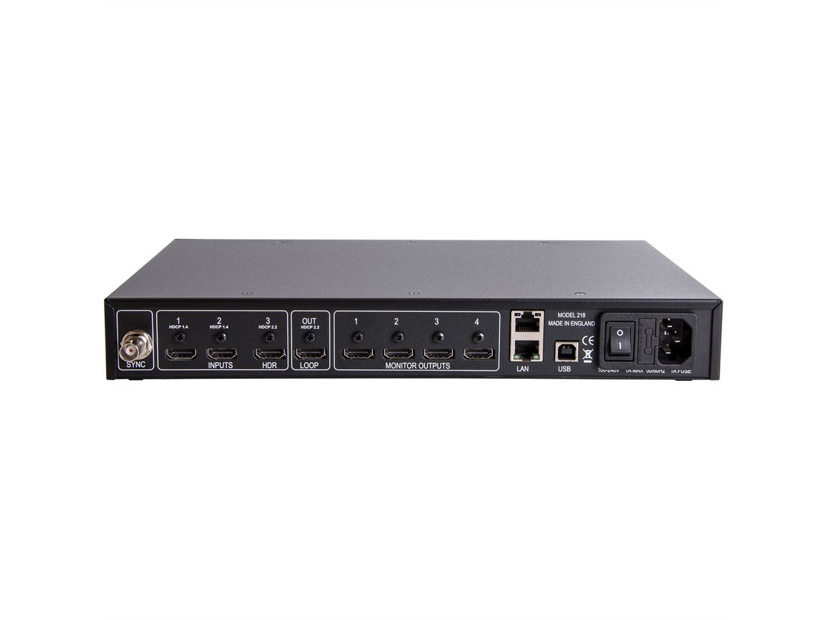 Datapath 4K 60Hz HDR Display Controller, HDCP und Durchschleifung-HDMI Ausgänge, schwarz