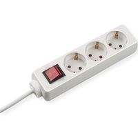 BACHMANN SELLY Bâti de prises 3x contact de protection, interrupteur, blanc, 1,5 m
