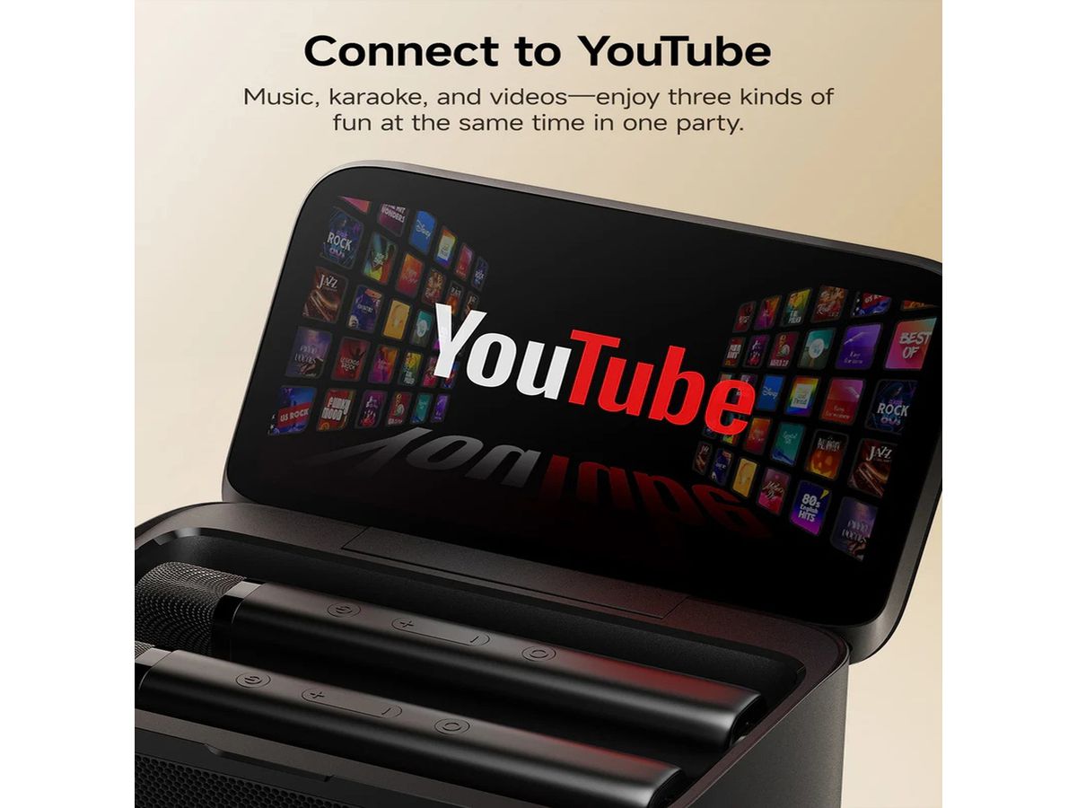 Ikarao Shell S3 Karaoke Maschine mit 7 Zoll Touchscreen, Tragbare Karaoke Maschine