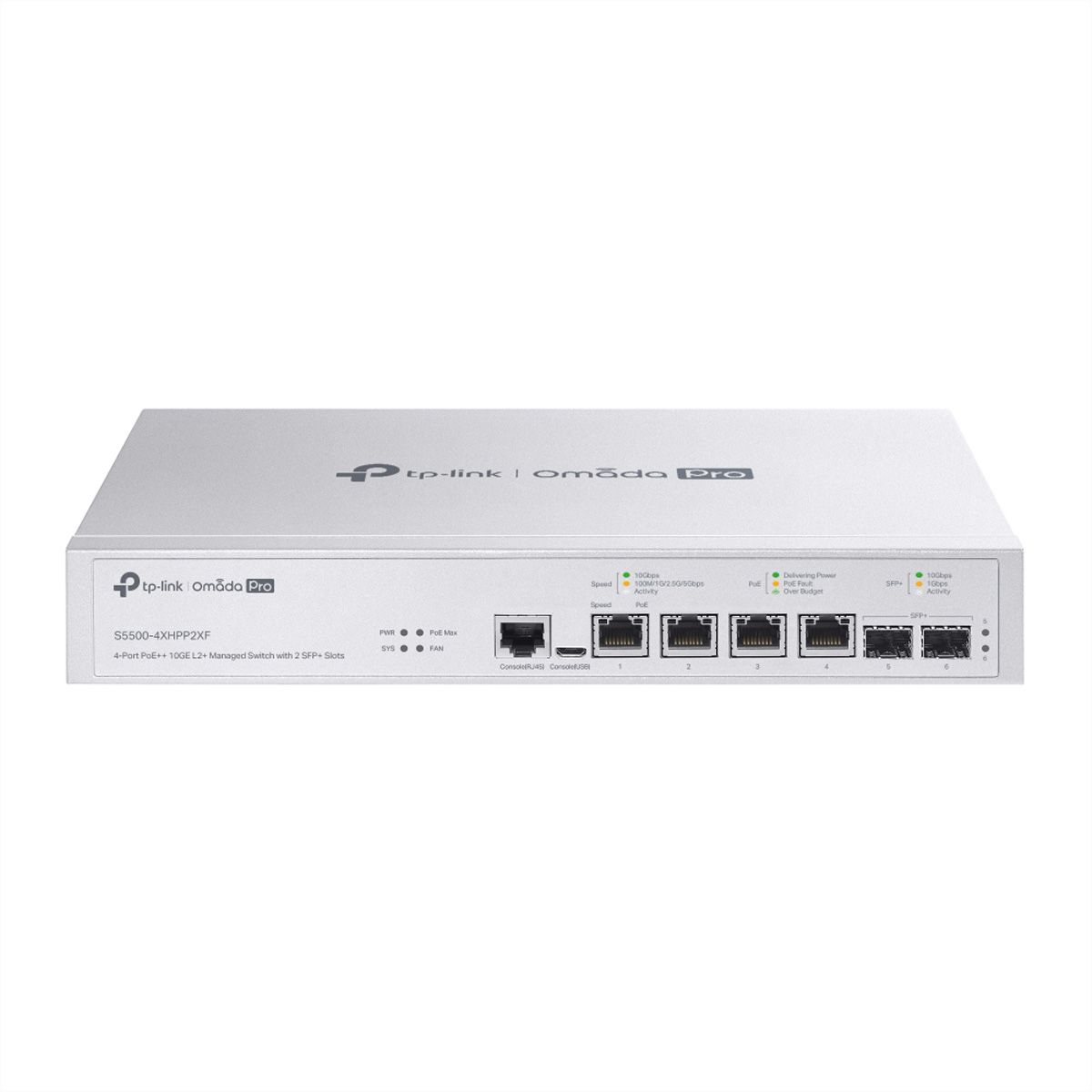 TP-Link Campus Switch S5500-4XHPP2XF , 4x10G PoE++ 2xSFP+ Managed Switch