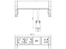 BACHMANN DESK2 ALU BLACK 2x contact de protection USB