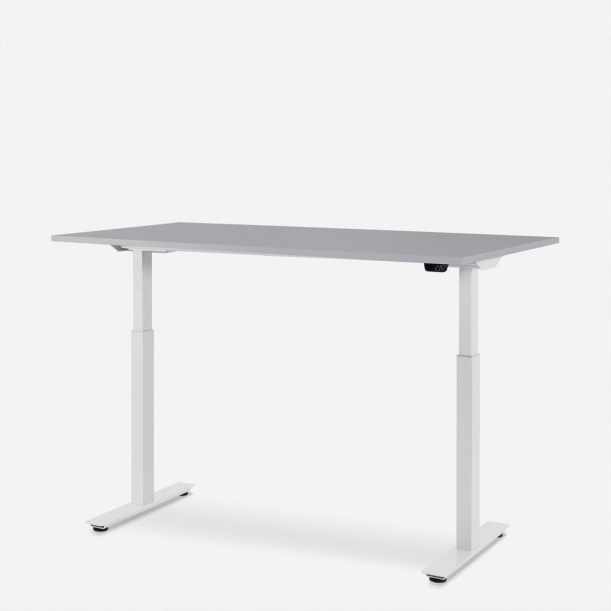 WRK21 Schreibtisch Smart 100 x 60 cm, Höhenverstellbar, Grau Uni / Weiss