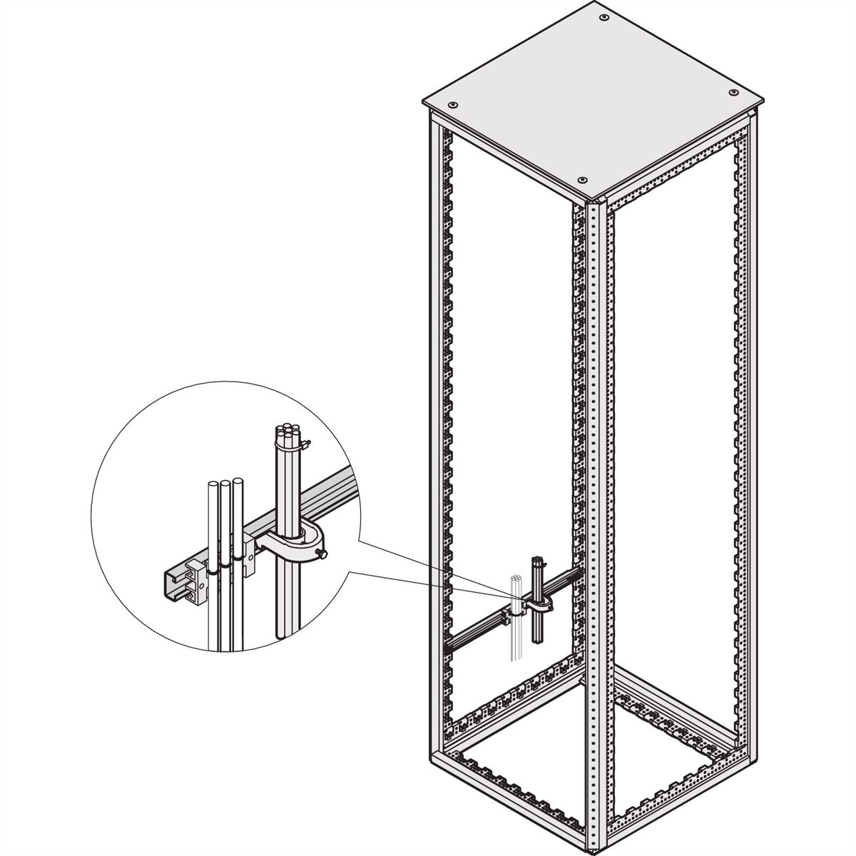 SCHROFF Varistar Rail en C pour profondeur d'armoire 900 mm