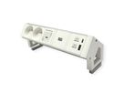 BACHMANN DESK2 ALU WHITE 2xUTE 1xUSB A/C 22W 1xSchalter 0,2m