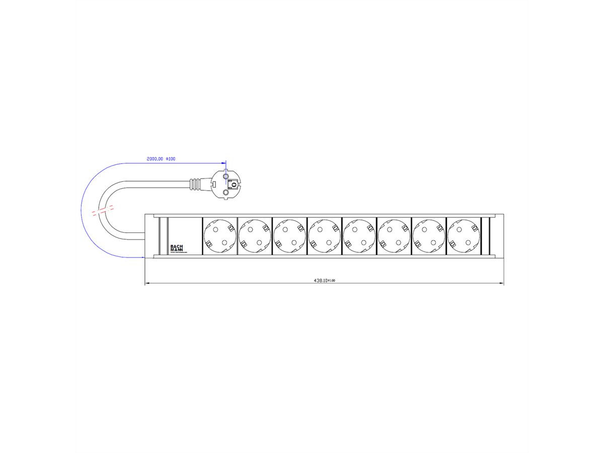 BACHMANN CONNECT LINE 8x contact de protection, Acier inoxydable Emballé dans un polysachet