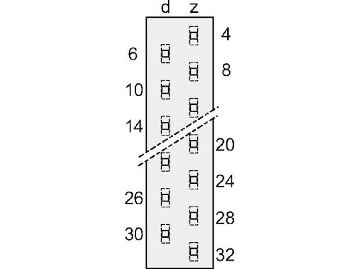 Connecteur SCHROFF Type H, EN 60603, DIN 41612, femelle, 15 contacts, longueur des broches 10.0 mm