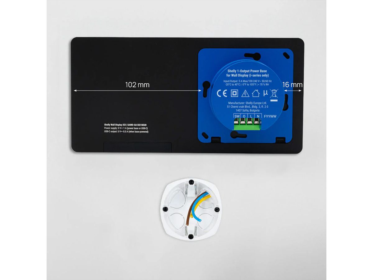 Shelly Wand Display X2 schwarz