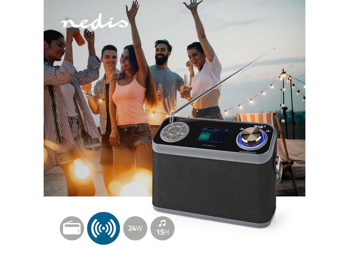 Nedis Notfallradio DAB FM , Tragbares Notfallradio fuer Notfaelle, Camping und Outdoor Anwendungen