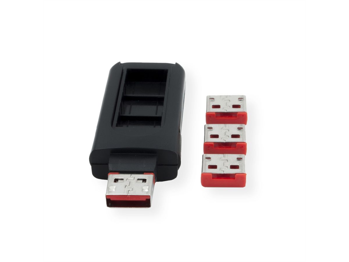EXSYS EX-1112-R - USB Lock - 4x bloqueur de port, 1 clé