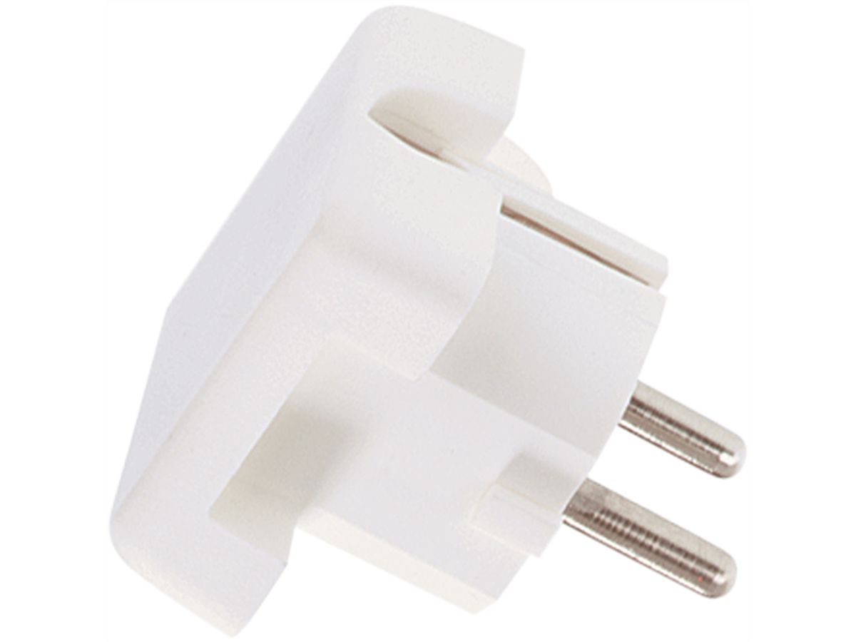 BACHMANN Schutzkontaktstecker, weiss flache Ausführung, montierbar