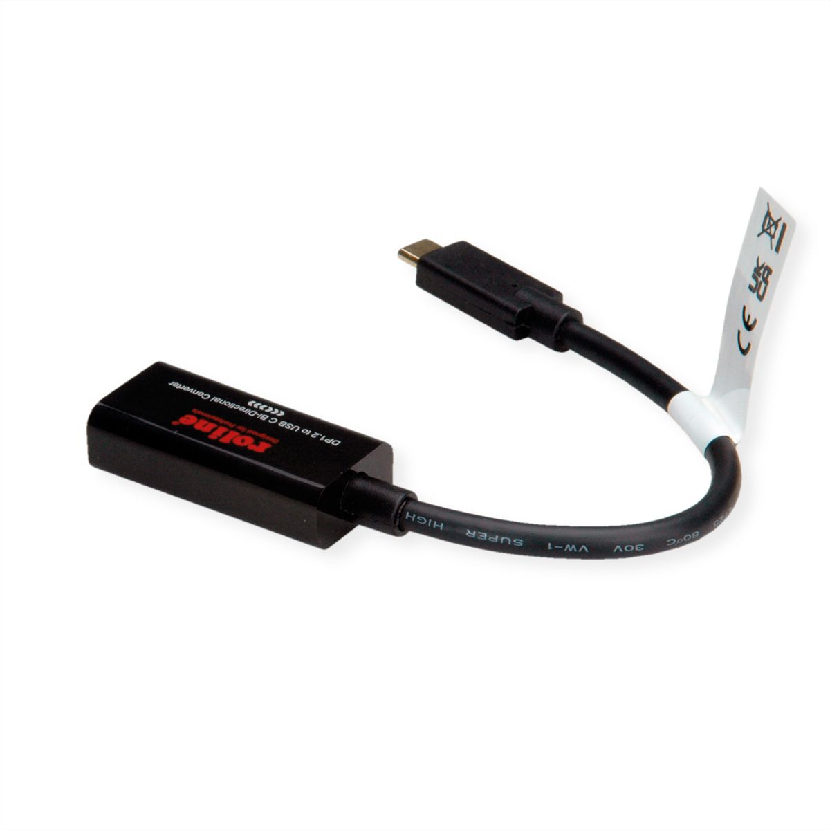 ROLINE Kabel-Adapter USB-C - DisplayPort, v1.2, bidirektional, ST/BU, 0,2 m