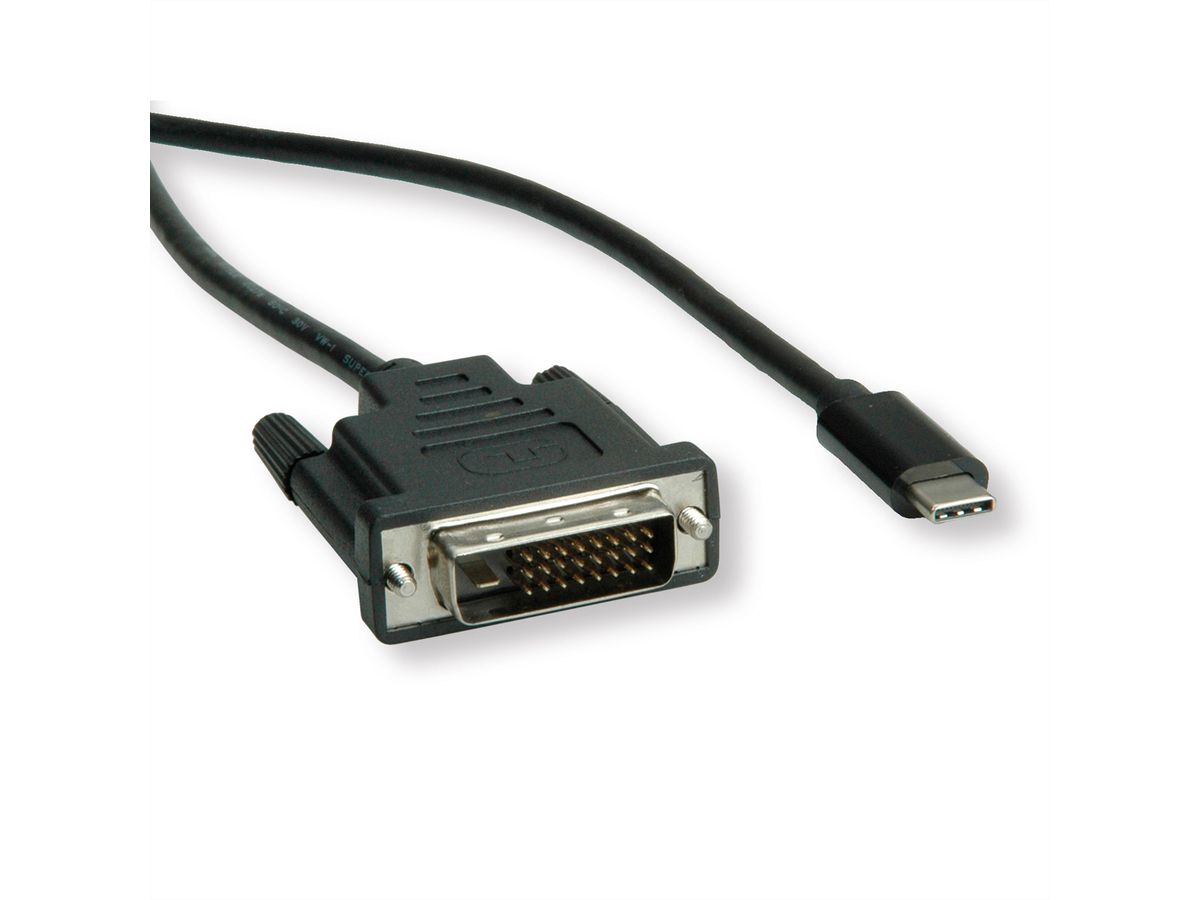 ROLINE Câble adaptateur type C - DVI, M/M, 2 m