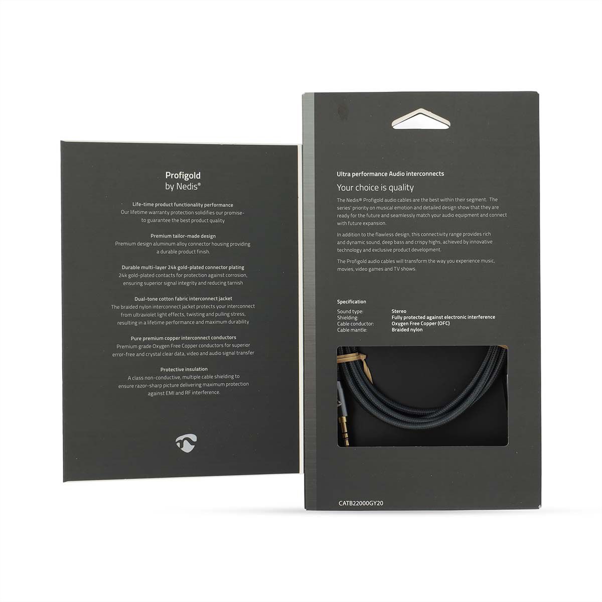 Nedis 3.5mm Verbindungskabel ST / ST, grau, 2 m