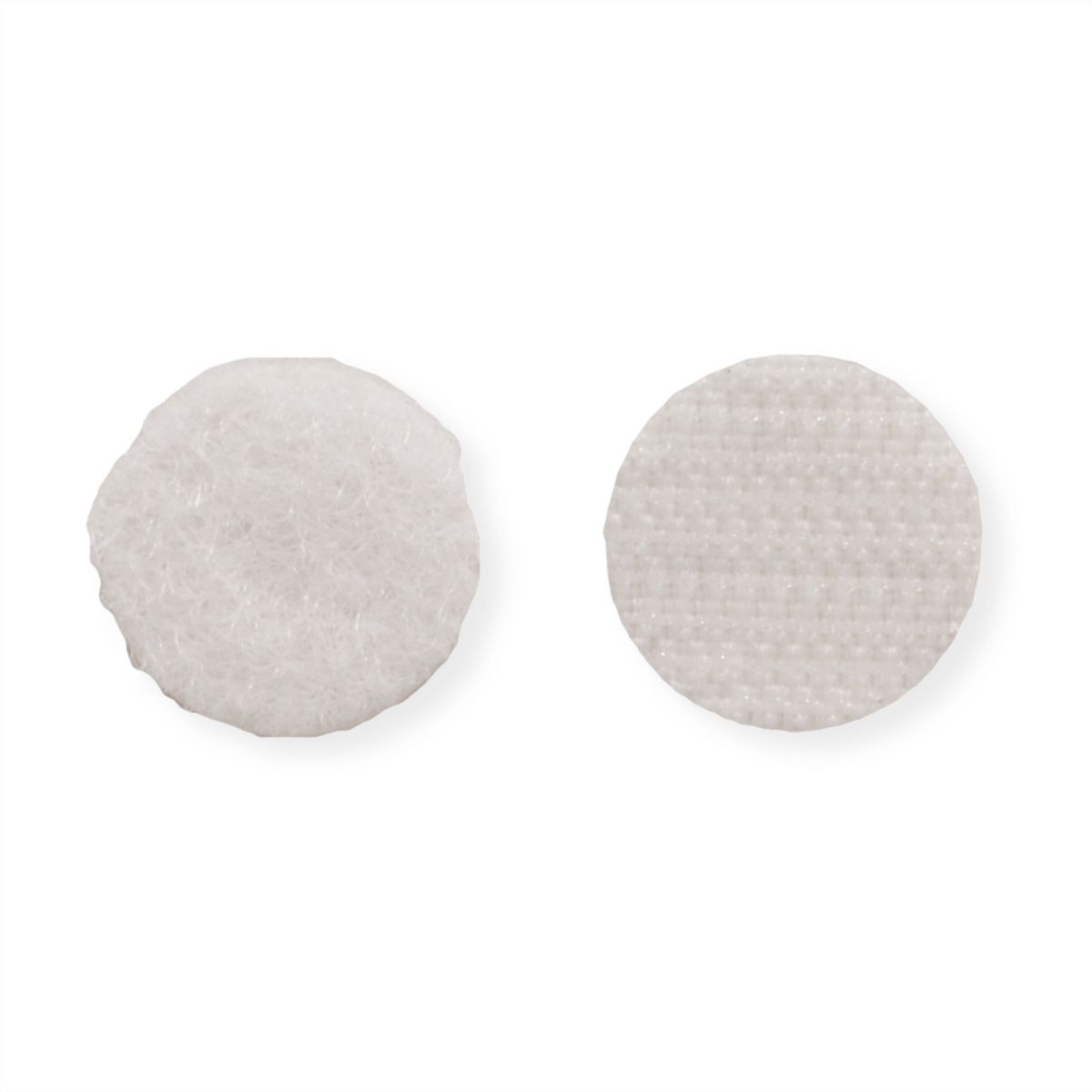 VELCRO® Boutons ronds 16mm x 16 blancs, crochets & velours autocollants